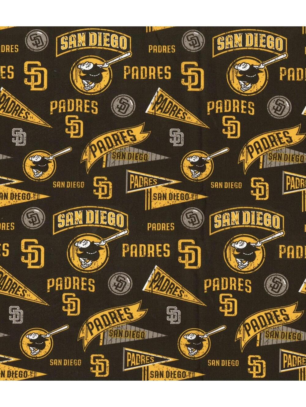 Discontinued Retro MLB San Diego Padres 45" Fabric by the 1/2 yard
